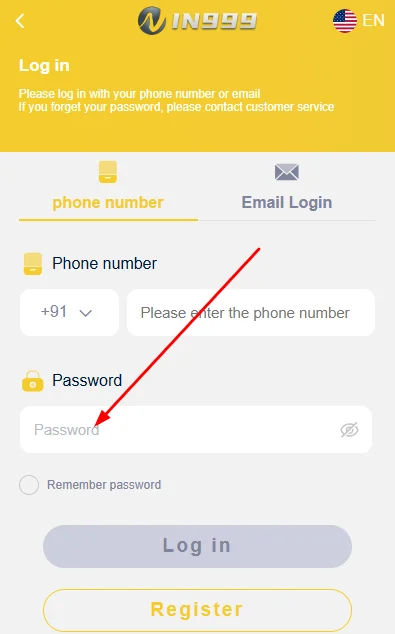 Enter the password you created